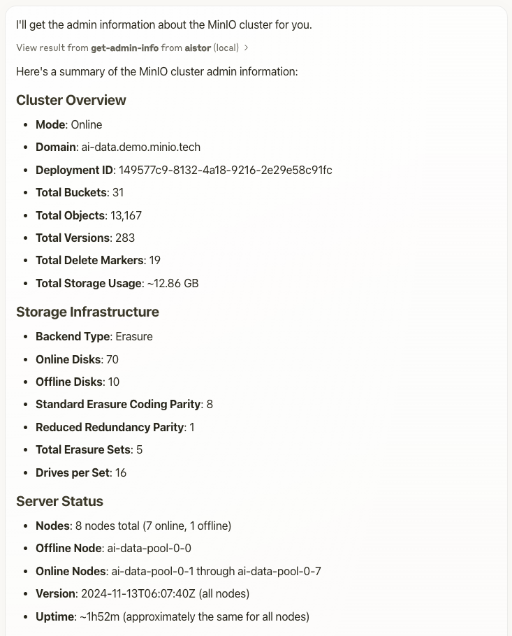 MCP summary from Claude
