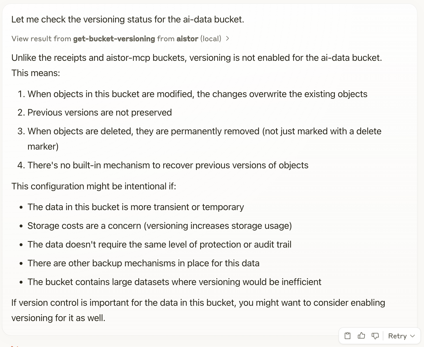 Claude's explanation for other bucket