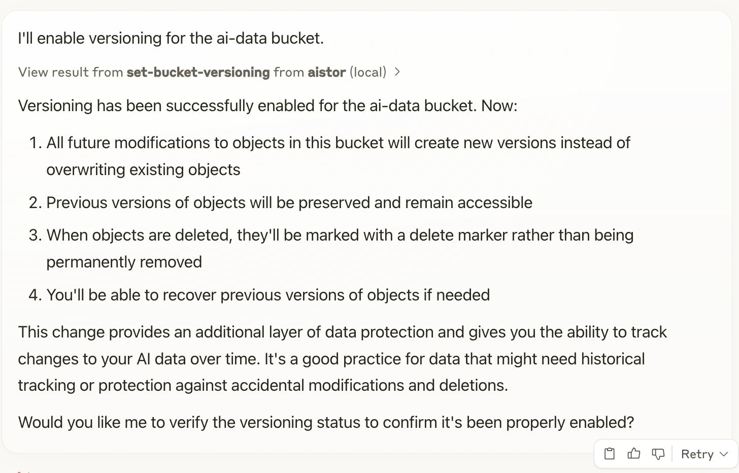 Claude enables versioning