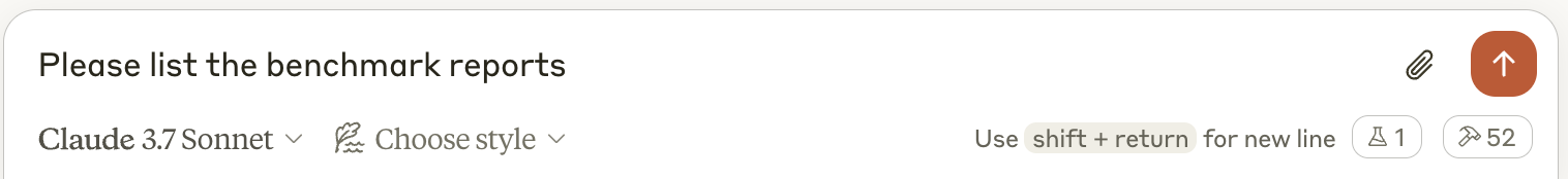 List benchmark reports prompt