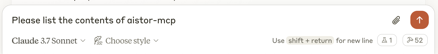 List objects in aistor-mcp prompt